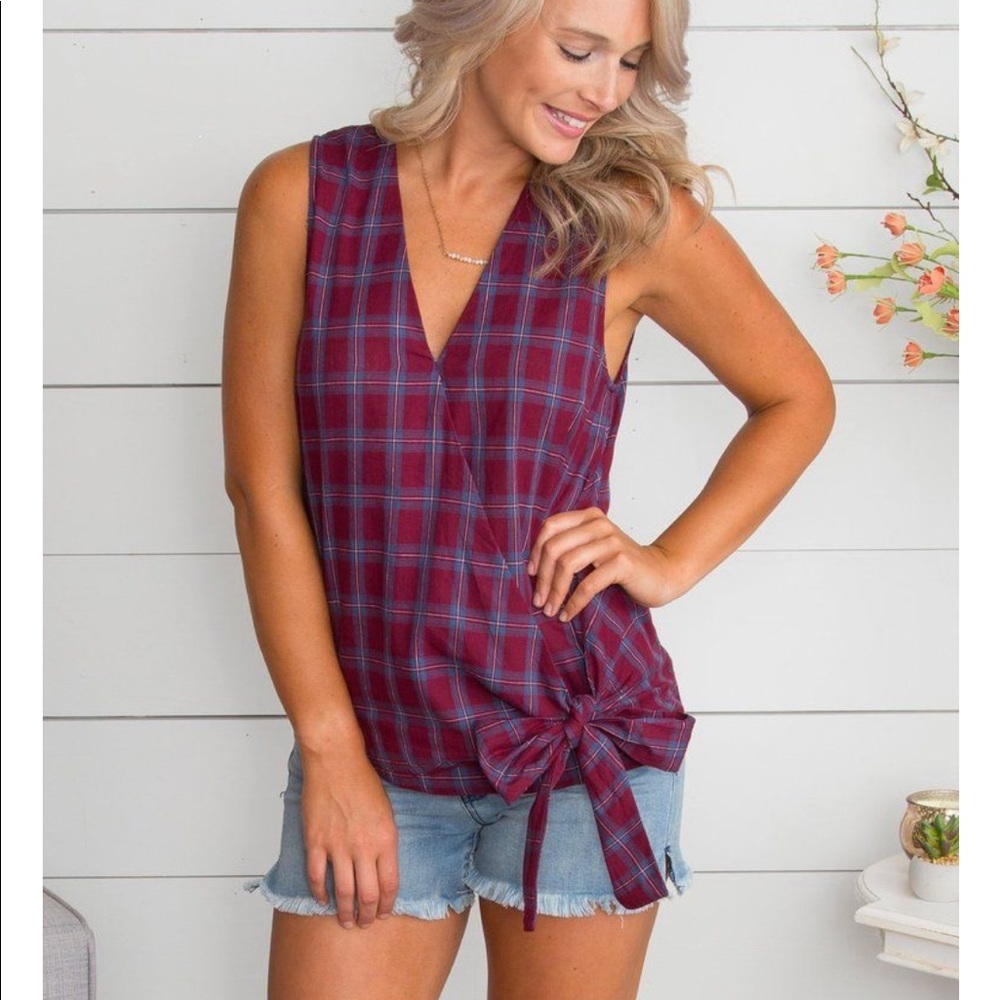 Forget Your Troubles Plaid Top